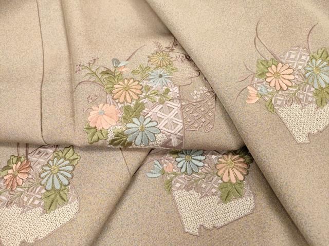 はらぺこあおむし様［3417］訪問着 中国三大刺繍 汕頭刺繍 スワトウ正絹着物袷 平和屋着物▽中国三大刺繍 スワトウ刺繍 汕頭刺繍 総刺繍 訪問着