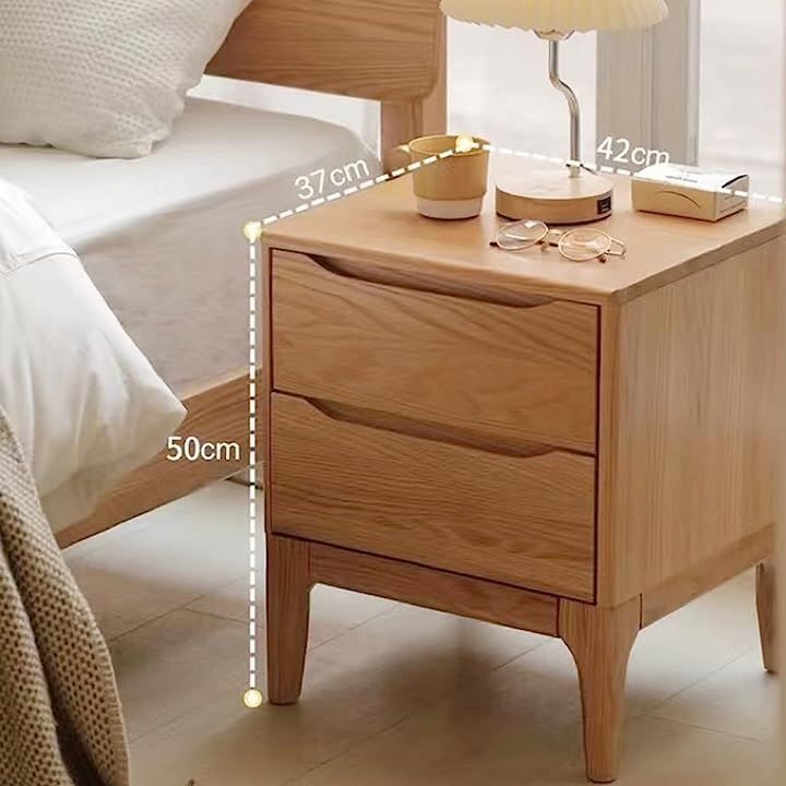 MU RONG 木栄 サイドテーブル ナイトテーブル 木製 ベッドサイド  