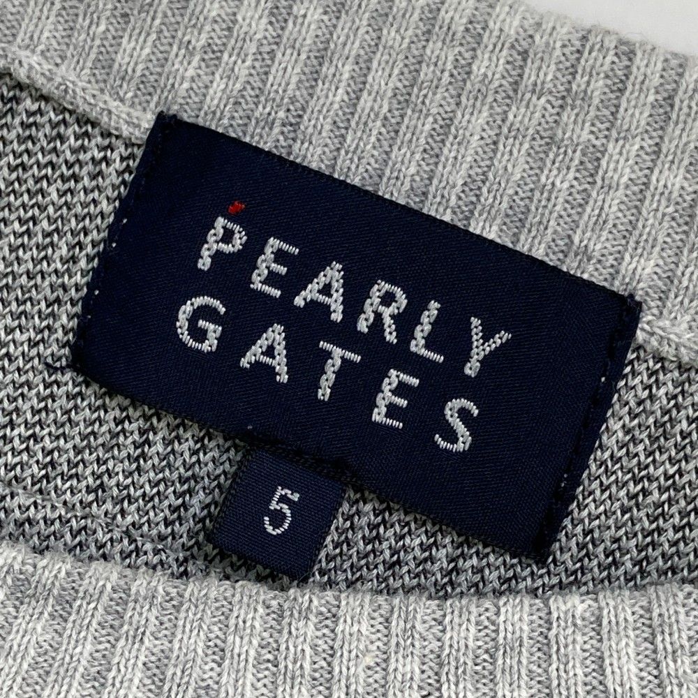 サイズ：5 PEARLY GATES パーリーゲイツ  ニットセーター ニコちゃん  グレー系 [240101353033] ゴルフウェア メンズ ストスト サイズ：5 PEARLY GATES パーリーゲイツ ニットセーター ニコ
