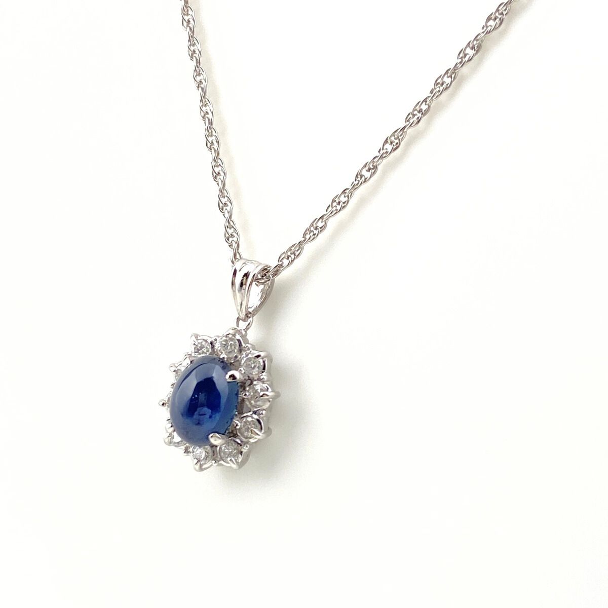 中古品　プラチナ　サファイア　ダイヤモンド　ネックレス pt850 楽天市場】中古美品 PT850 サファイア・ダイヤモンドネックレス