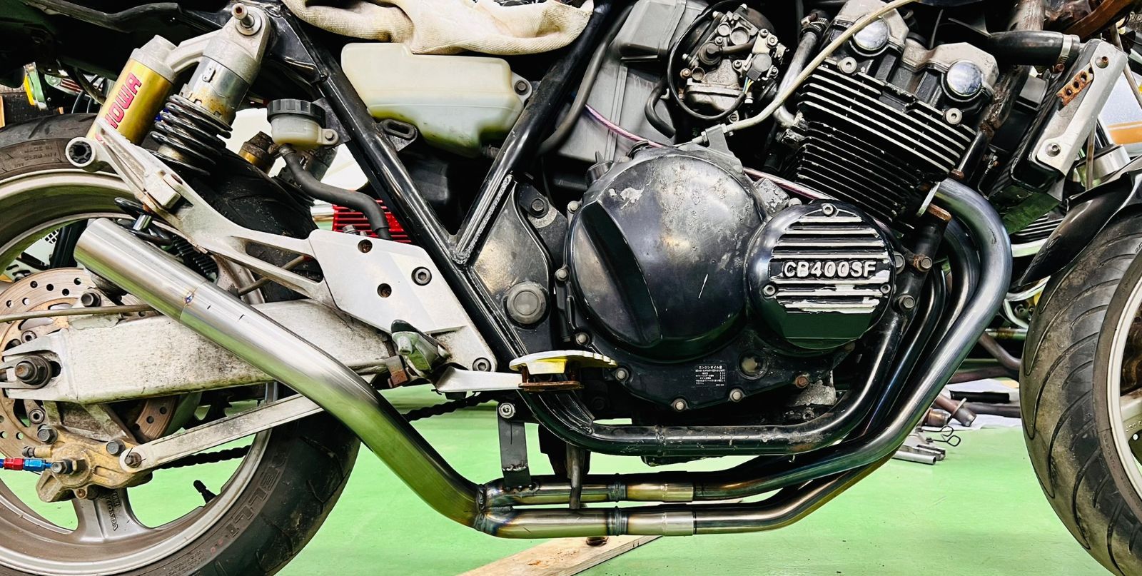 REDSTAGE CB400SF NC39 飛燕 4-2-1 オリジナルマフラー メッキ
