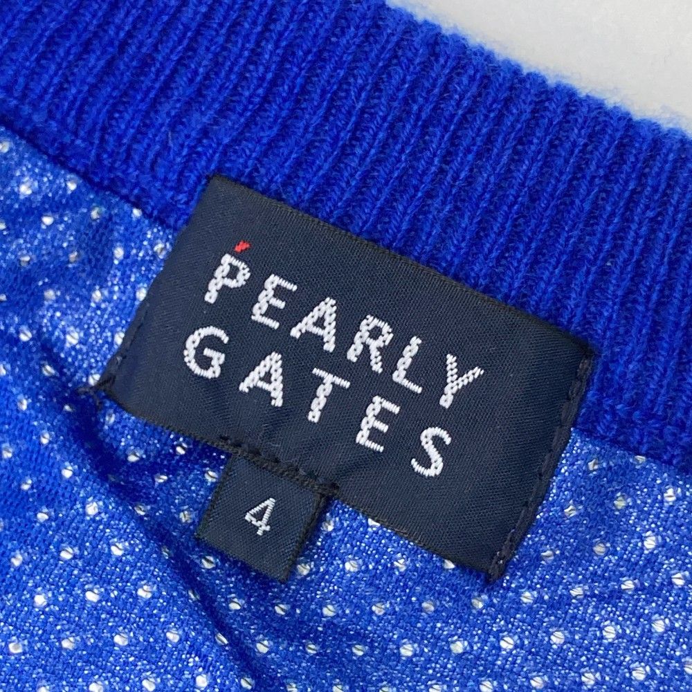 サイズ：4 PEARLY GATES パーリーゲイツ 2023年モデル 裏地付 カシミヤ ニットセーター ブルー系 [240101169701]  ゴルフウェア レディース ストスト
