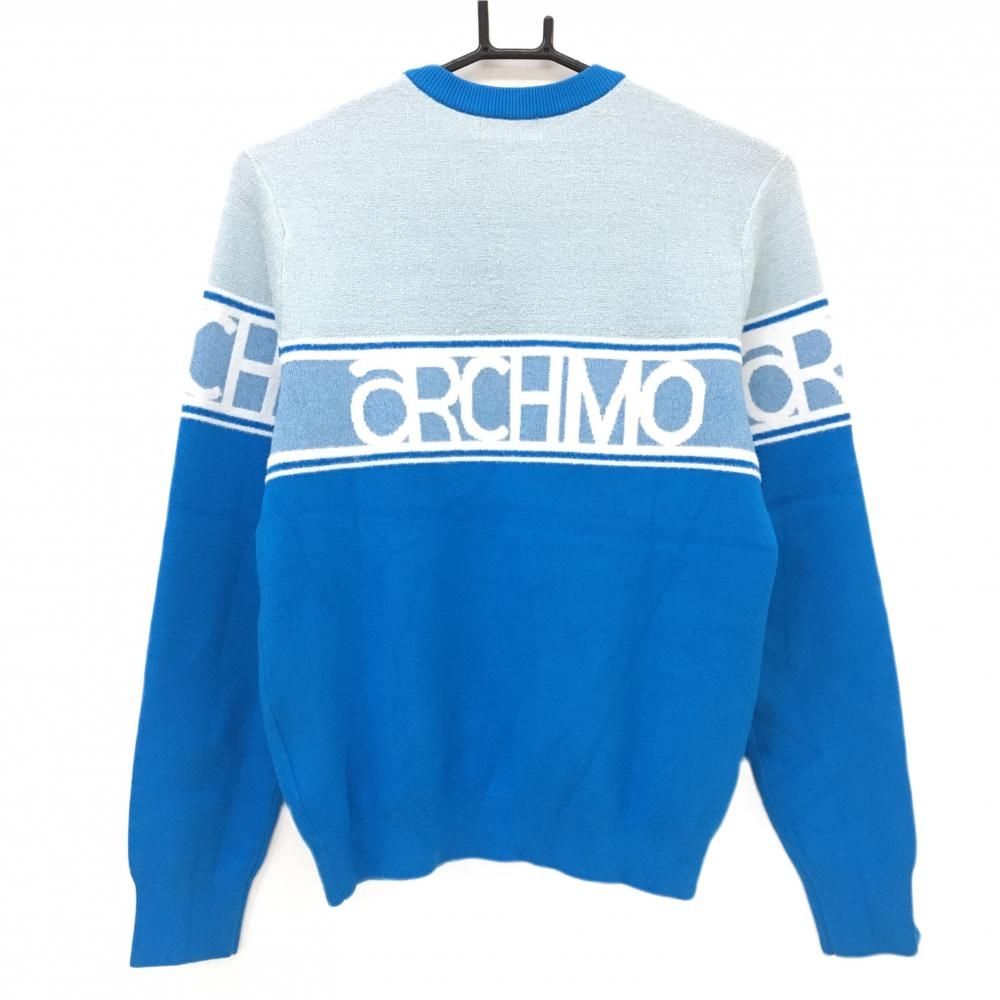 美品】アルチビオ セーター ライトブルー×白 ニット ラメ糸