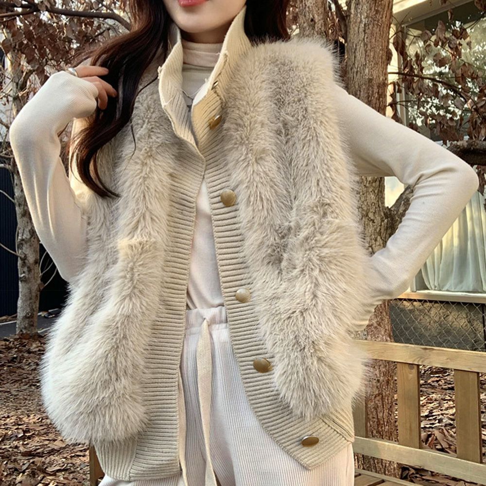 FOXEY FOXEYの毛皮(ファーベスト) シルク 中綿 ベスト ジレ ヌートリア