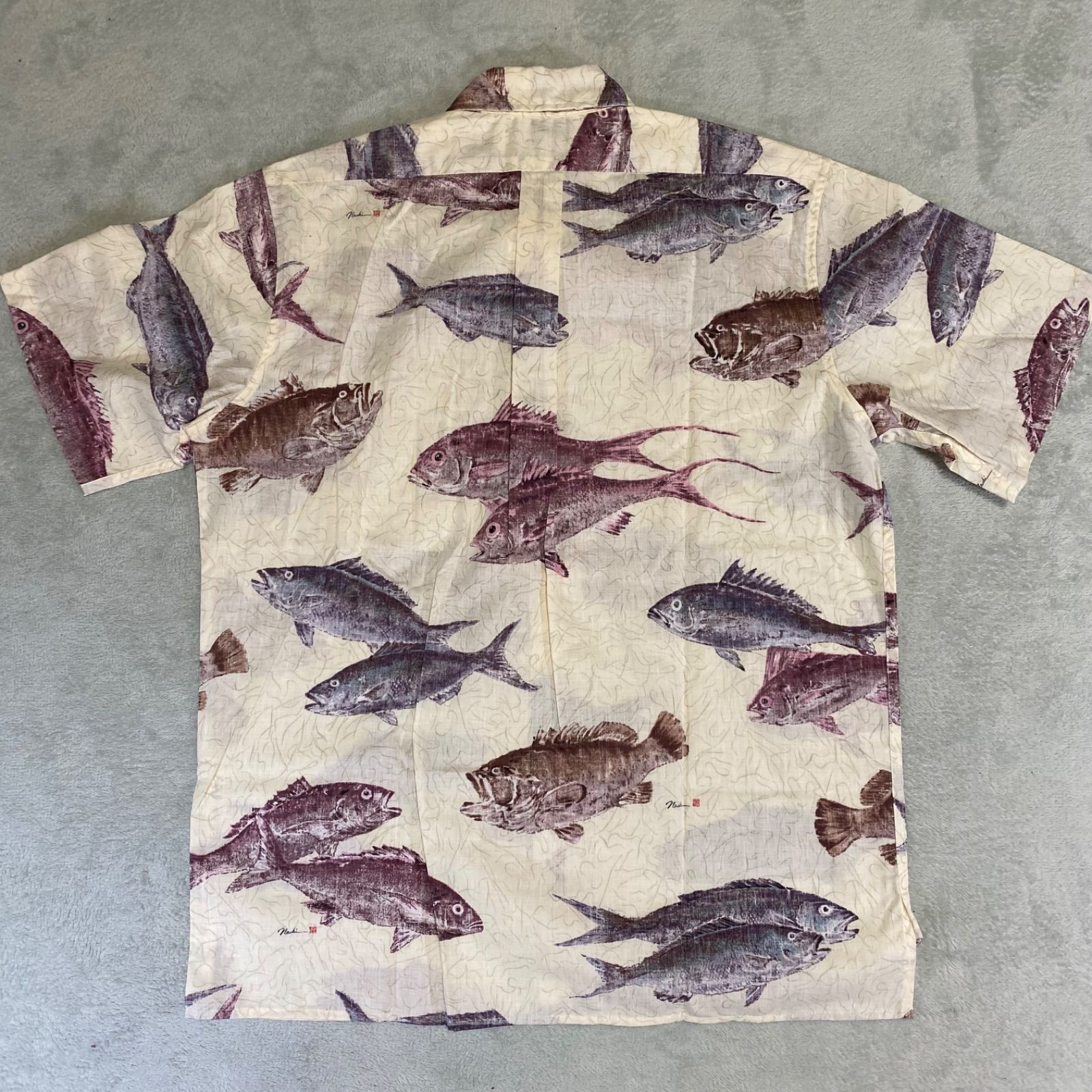 REYN SPOONER】GYOTAKU 魚拓byナオキハヤシ 半袖シャツ アロハシャツ 