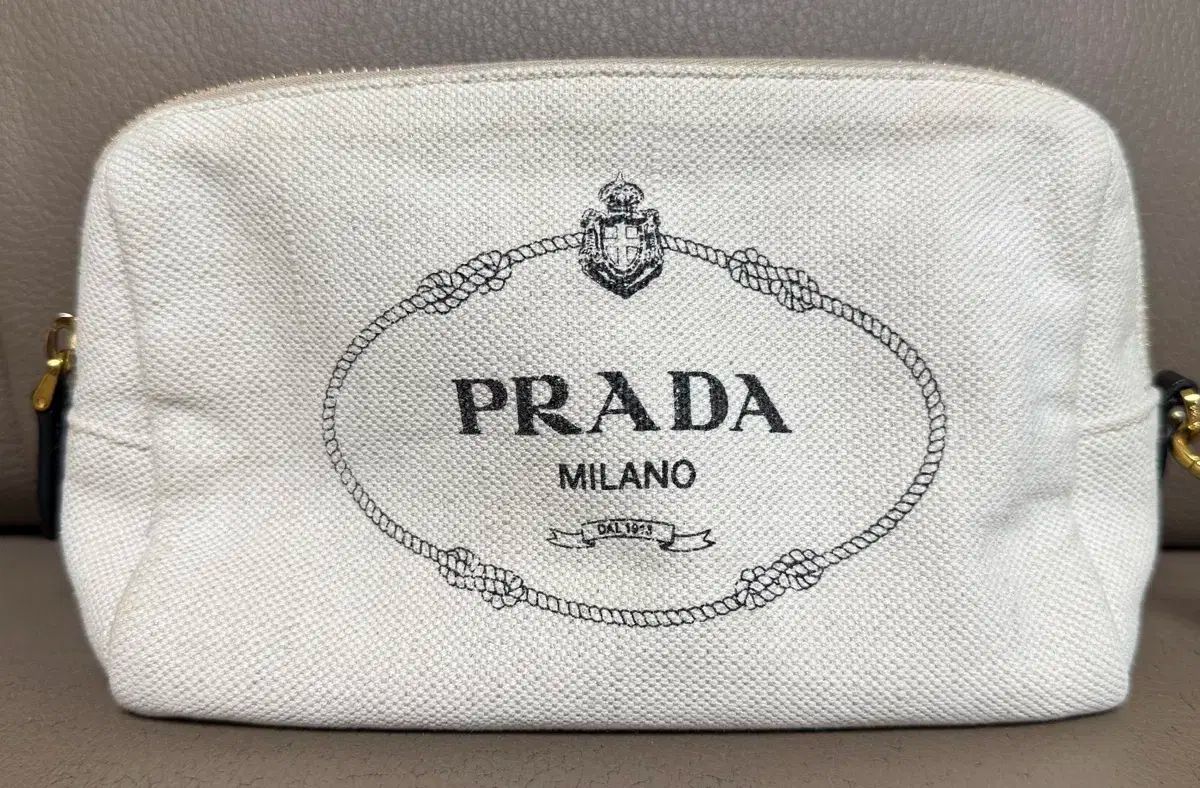 PRADA プラダ カナパ 綿 コットン キャンバス コスメティック ストラップ ポーチ