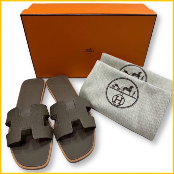 HERMES オラン サンダル 35.5 エトゥープ 未使用品 22.5