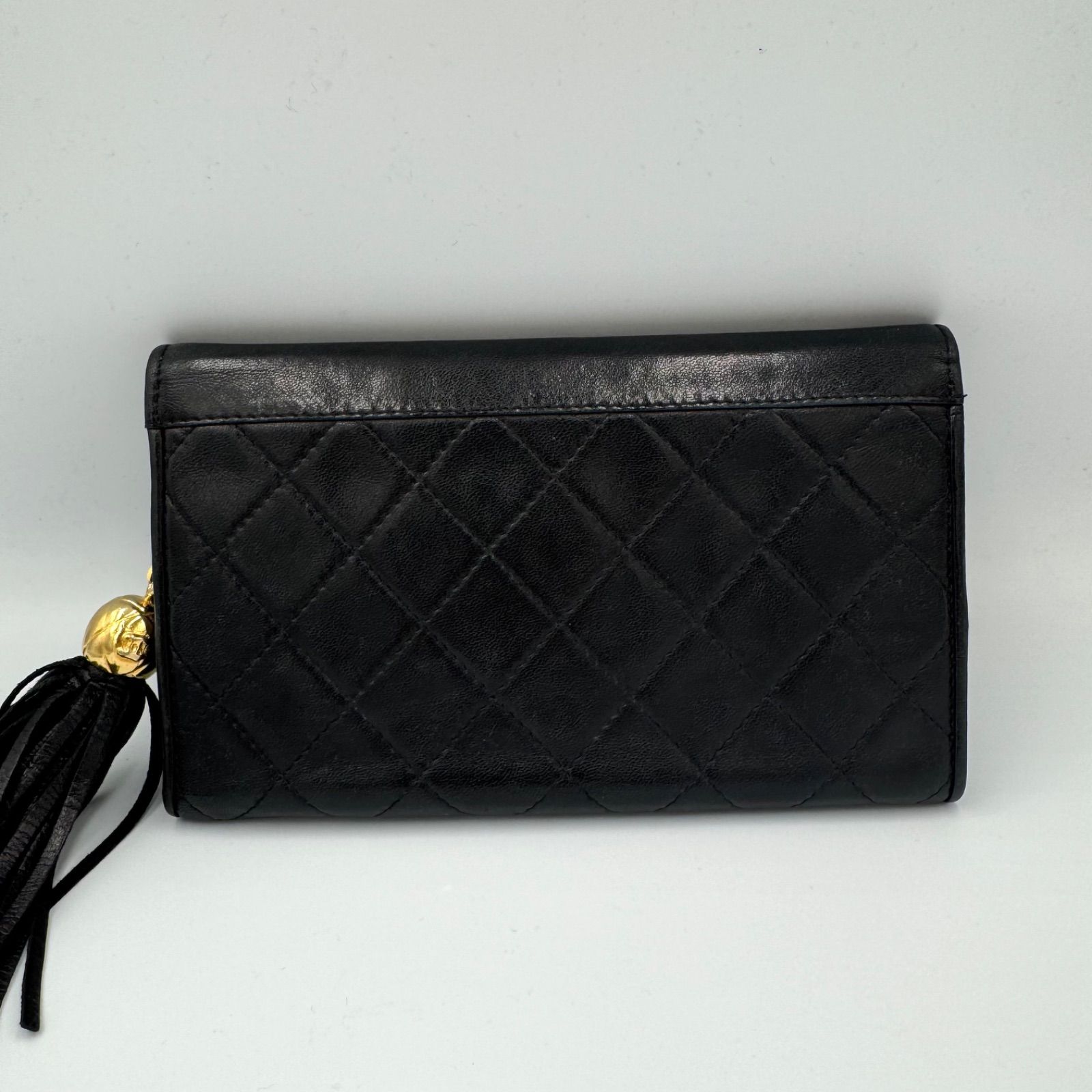 CHANEL ロングウォレット ココマーク ブラック ラムスキン