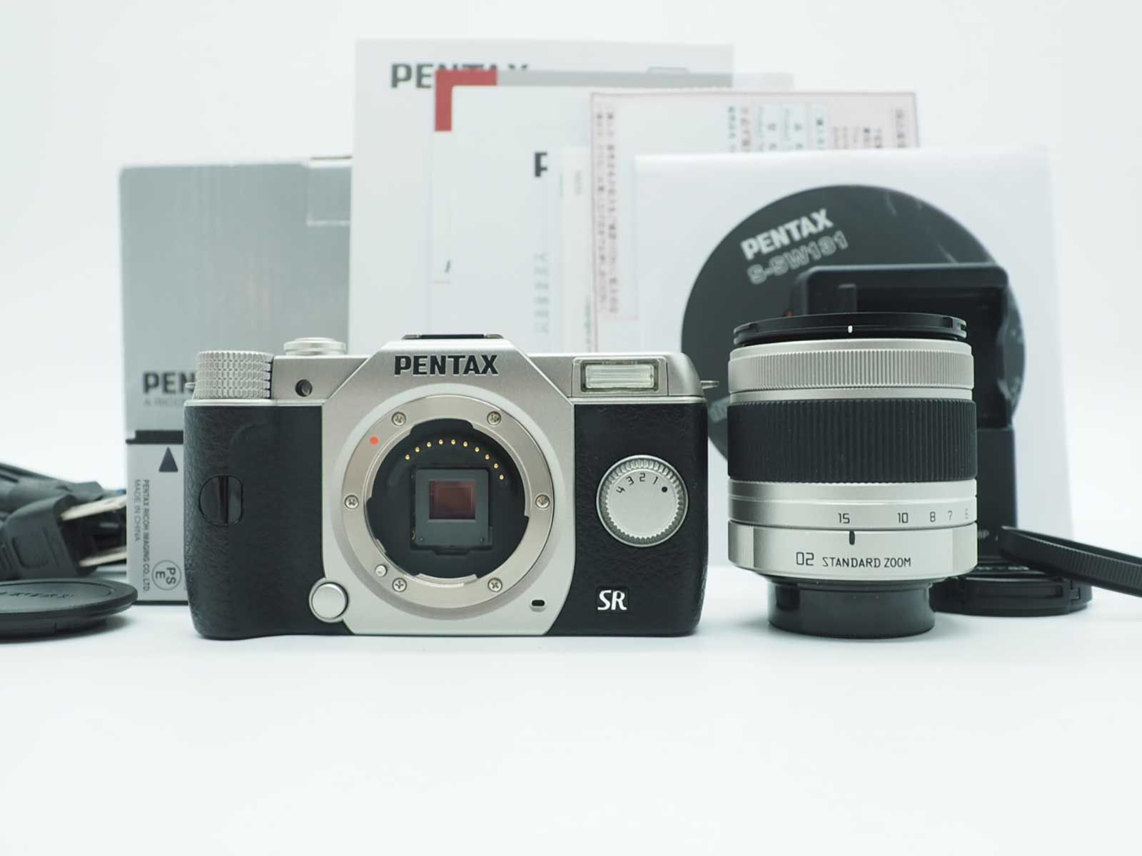 ペンタックス Pentax Q10 Silver 12.4MP Digital Camera 02 Lens Kit 元箱 Z5543A