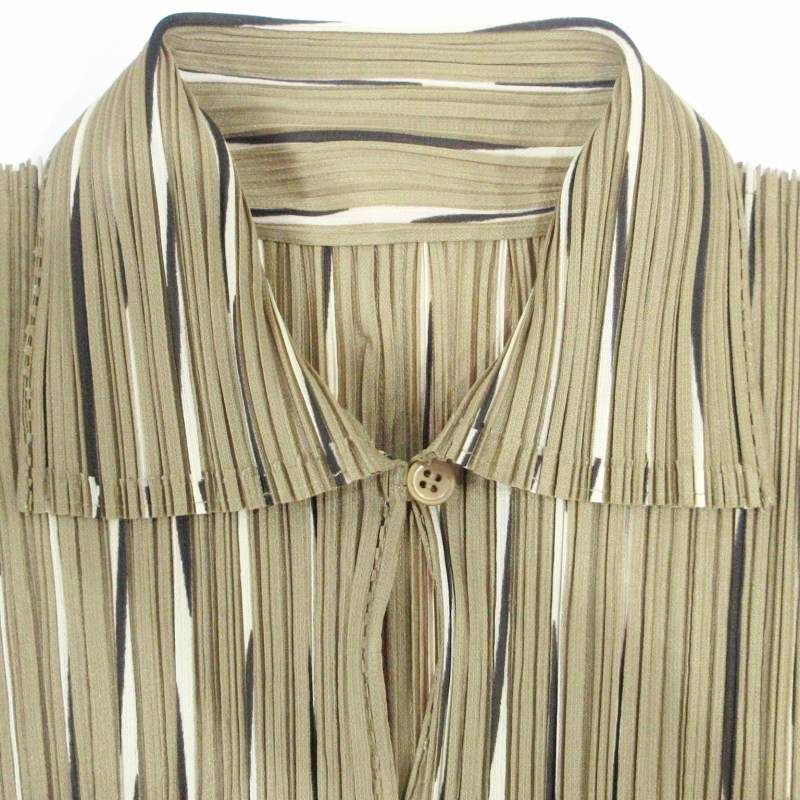 プリーツプリーズ PLEATS PLEASE イッセイミヤケ 美品 開襟シャツ  
