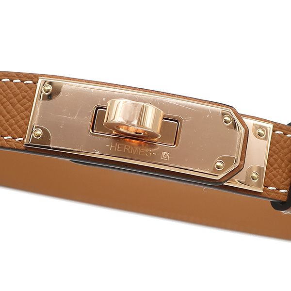 エルメス HERMES ベルト ケリー 18 ヴォーエプソン GP ゴールド ピンク  