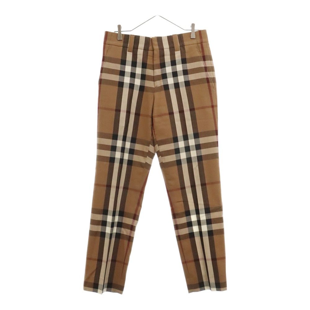 BURBERRY (バーバリー) ノバチェック スラックスパンツ ブラウン 4565217
