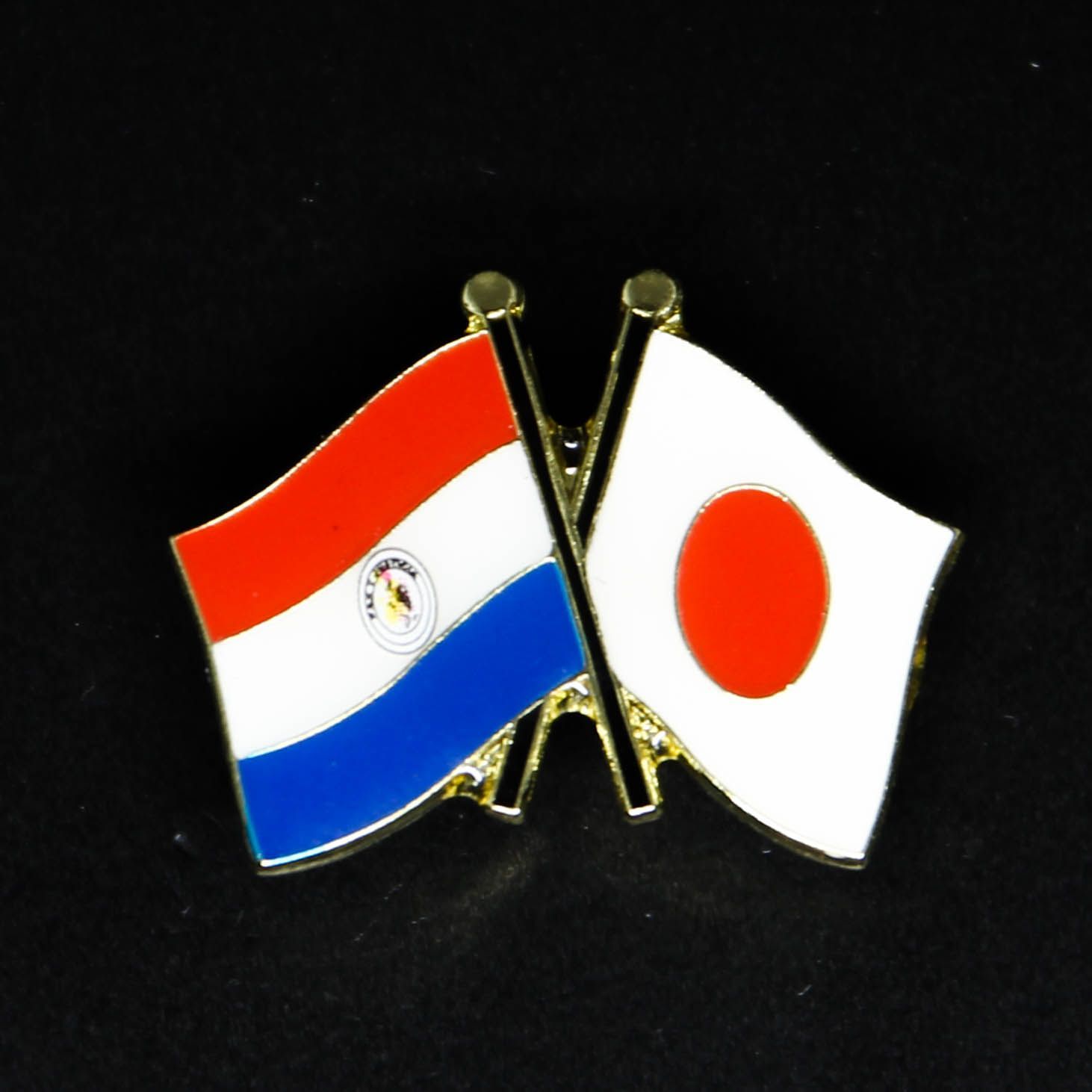 パラグアイ国旗友好ピンバッジ（パラグアイ×日本） 国旗ピンバッジのおみせ メルカリ