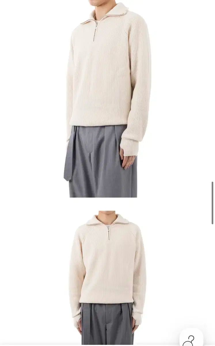 ワールド ワイル 動き ハーフ ジップアップ ニット セーター