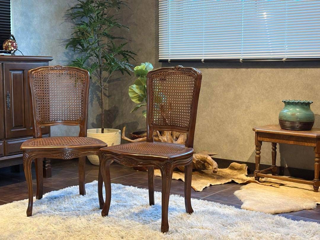 最終大幅値下げ！　猫脚 ラタン ヴィンテージチェア 最終値下げ❀ヴィンテージチェア 最終大幅値下げ！ 猫脚 ラタン