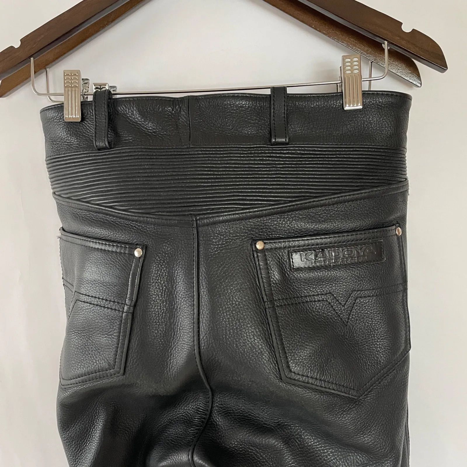  KADOYA カドヤ 牛革 バイクパンツ S ブラック パンツ バイクウェア 装備