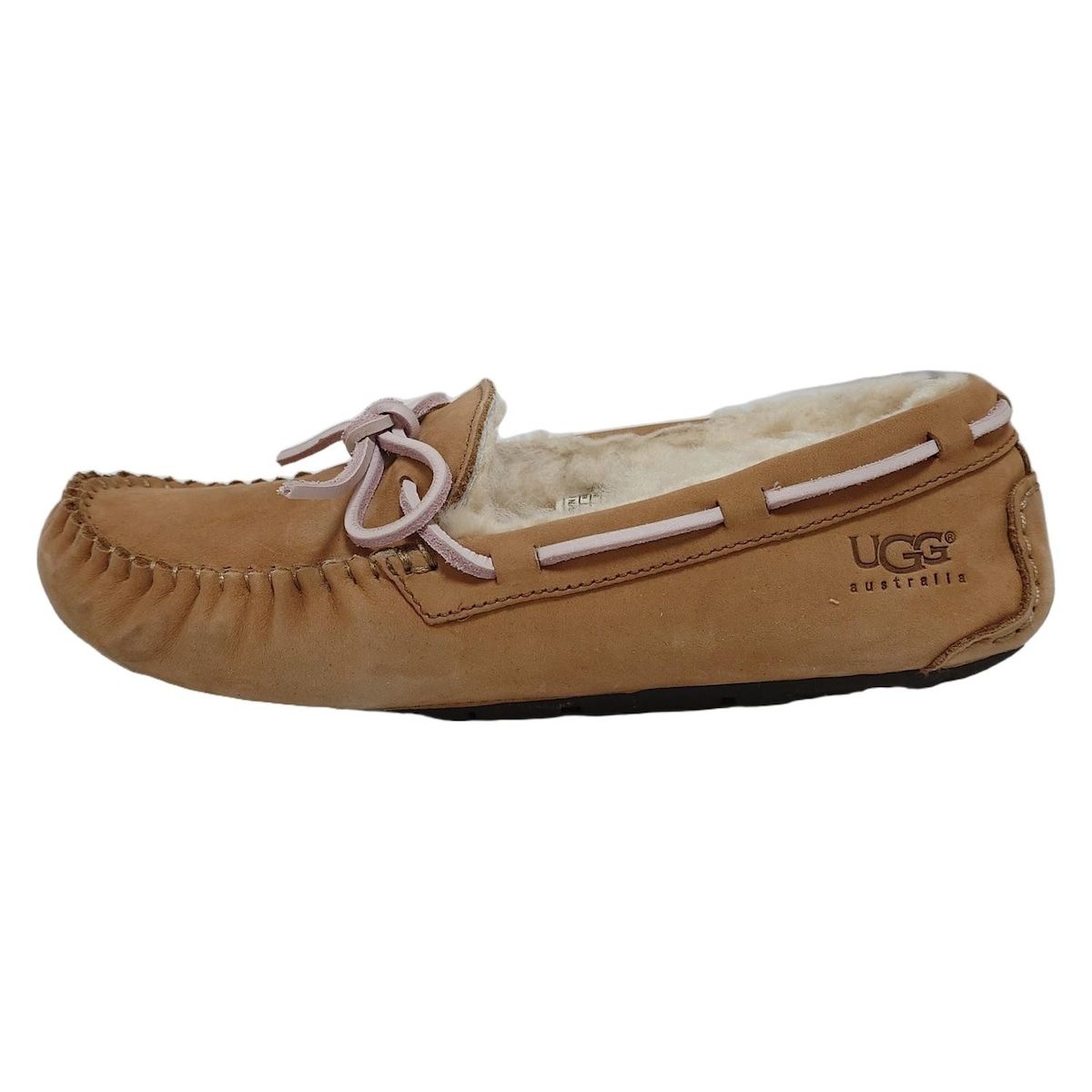 UGG アグ フラットシューズ 24 レディース ダコタ 5131 ベージュ×ライトピンク ムートン