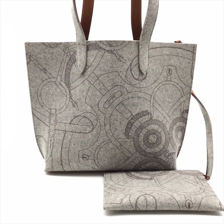 美品 HERMES エルメス サック カリミ MM フェルト レザー トート ワン 