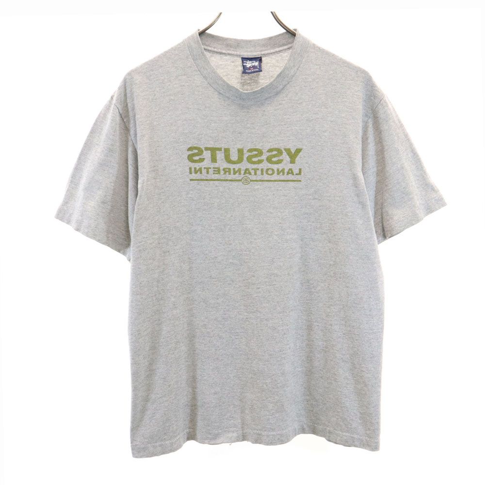 ステューシー 90s USA製 オールド 紺タグ 半袖 Tシャツ M グレー 