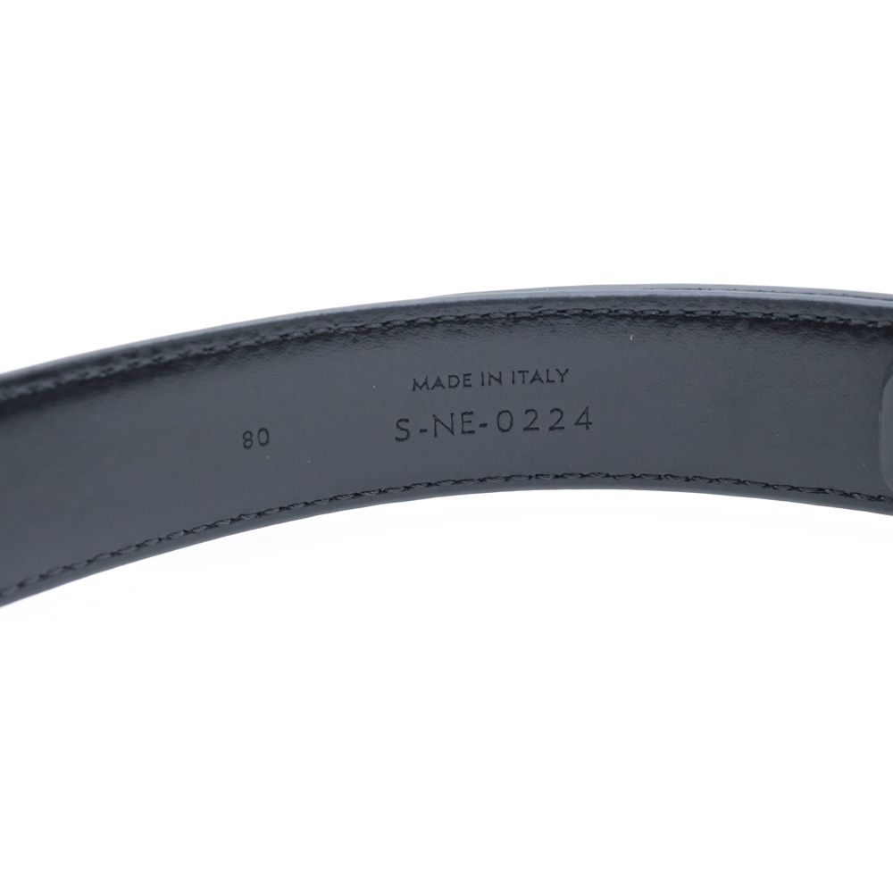 【テレサ】CELINE/レザーベルト/ブラック/シルバー金具 CELINE (セリーヌ) トリオンフ ベルト ブラック シルバー金具