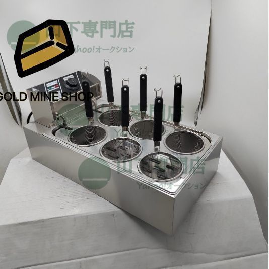 茹で麺機 ゆで麺器 6デボゆで麺機 卓上型 テボ6点付き 単相 100V|厨房|業務|飲食|店舗