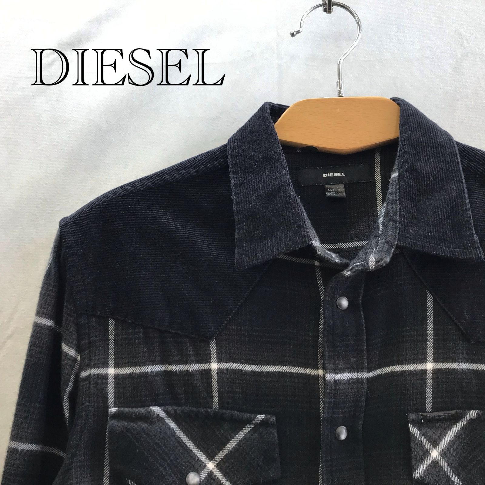 DIESEL ディーゼル 長袖シャツ ブラック S ボタンシャツ カウボーイ 