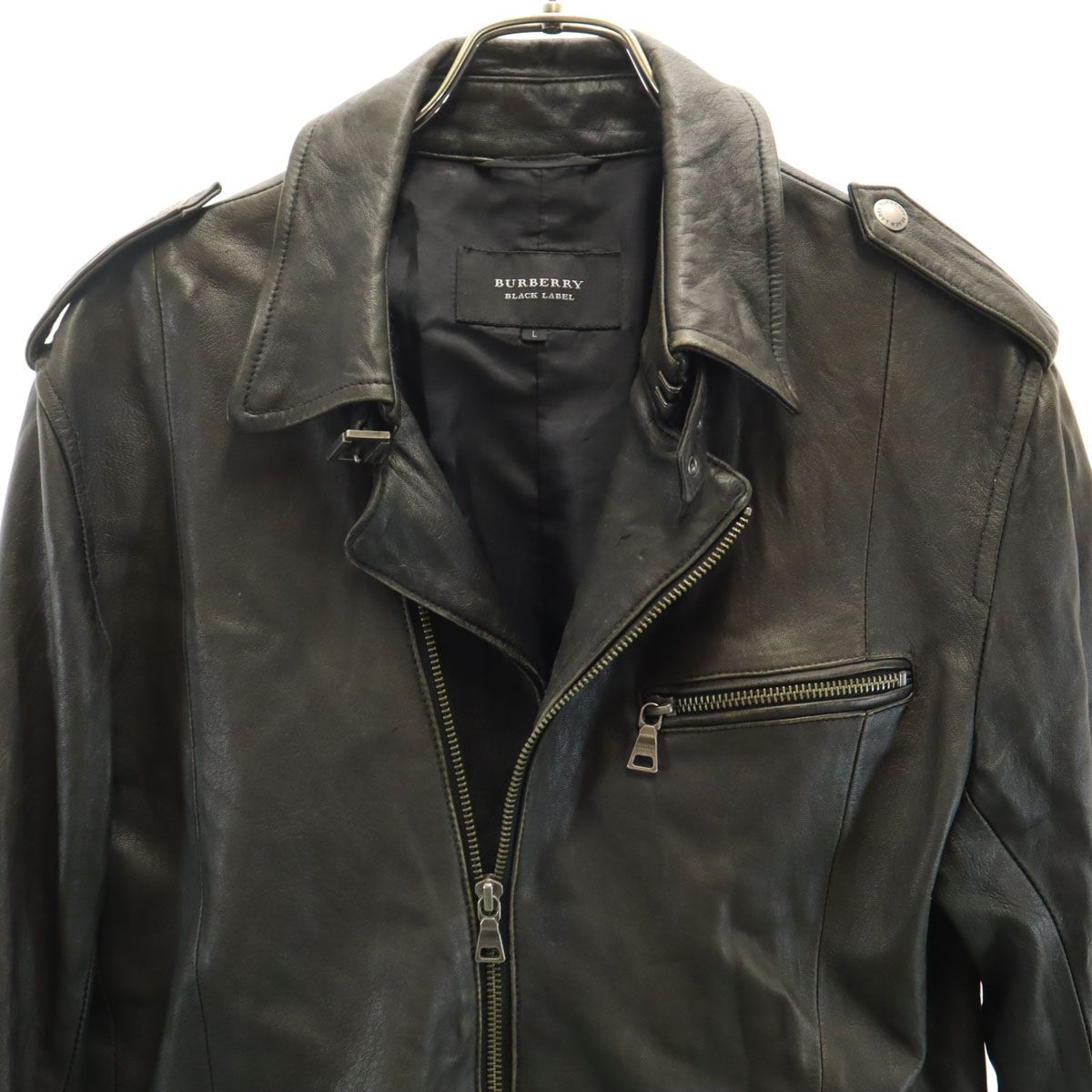 BURBERRY シングルレザージャケット ライダース 羊革 三陽商会 滑らかな羊革♪】BURBERRY(バーバリー)のレザーライダース