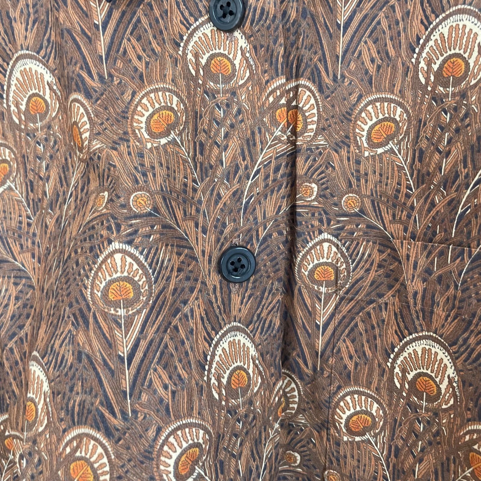 MARGARET HOWELL 羽柄 半袖シャツ MARGARET HOWELL 羽柄 半袖シャツ