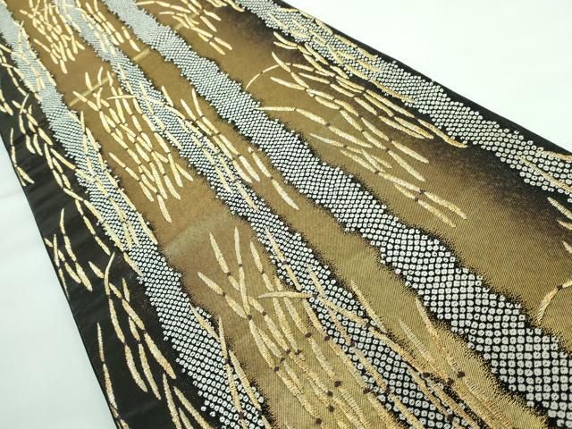 平和屋本店■極上　西陣の名門　加納幸謹製　六通柄袋帯　トクサ　金糸　逸品　DZAA5704kh5 平和屋本店□極上 西陣の名門 加納幸謹製 六通柄袋帯 トクサ 金糸 逸品