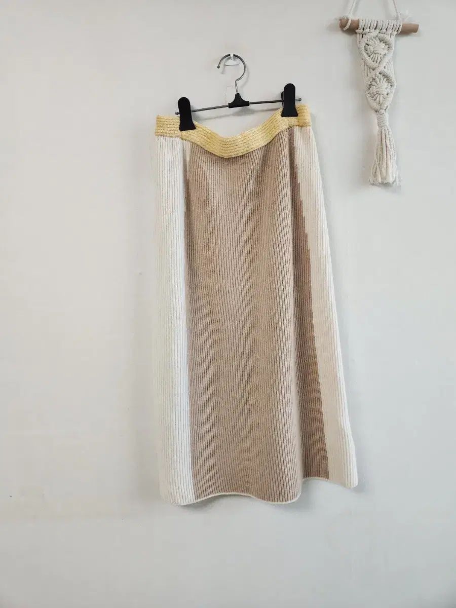 システム ミックスレイヤー ニットスカート 67 66