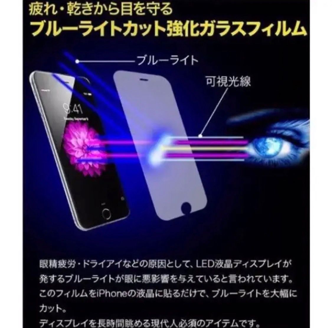 【スピード到着】★iPhoneアイフォン XR専用★液晶フィルム ガラスフィルム ブルーライトカット iPhone 保護フィルム ガラスフィルム