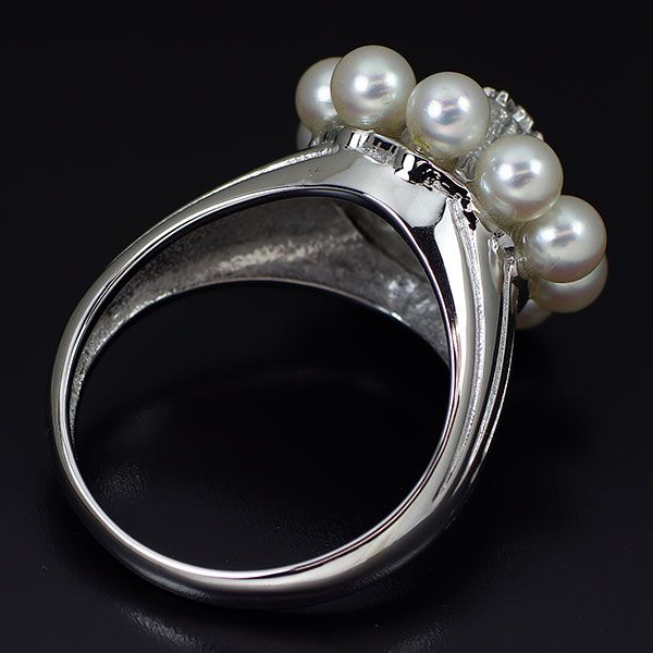 ミキモト K14YG アコヤベビーパール リング MIKIMOTO ミキモト アコヤパール リング 3.4-3.6mm V字 ベビー