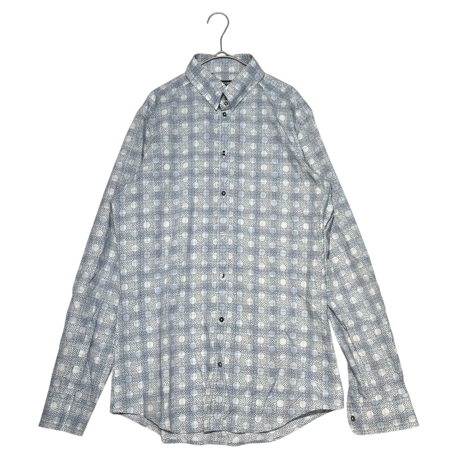 DOLCEu0026GABBANA(ドルチェu0026ガッバーナドルガバ) Circle print allover shirt サークルプリント 総柄 シャツ ドット G5BD1T/FS5LC 40 ライトブルー