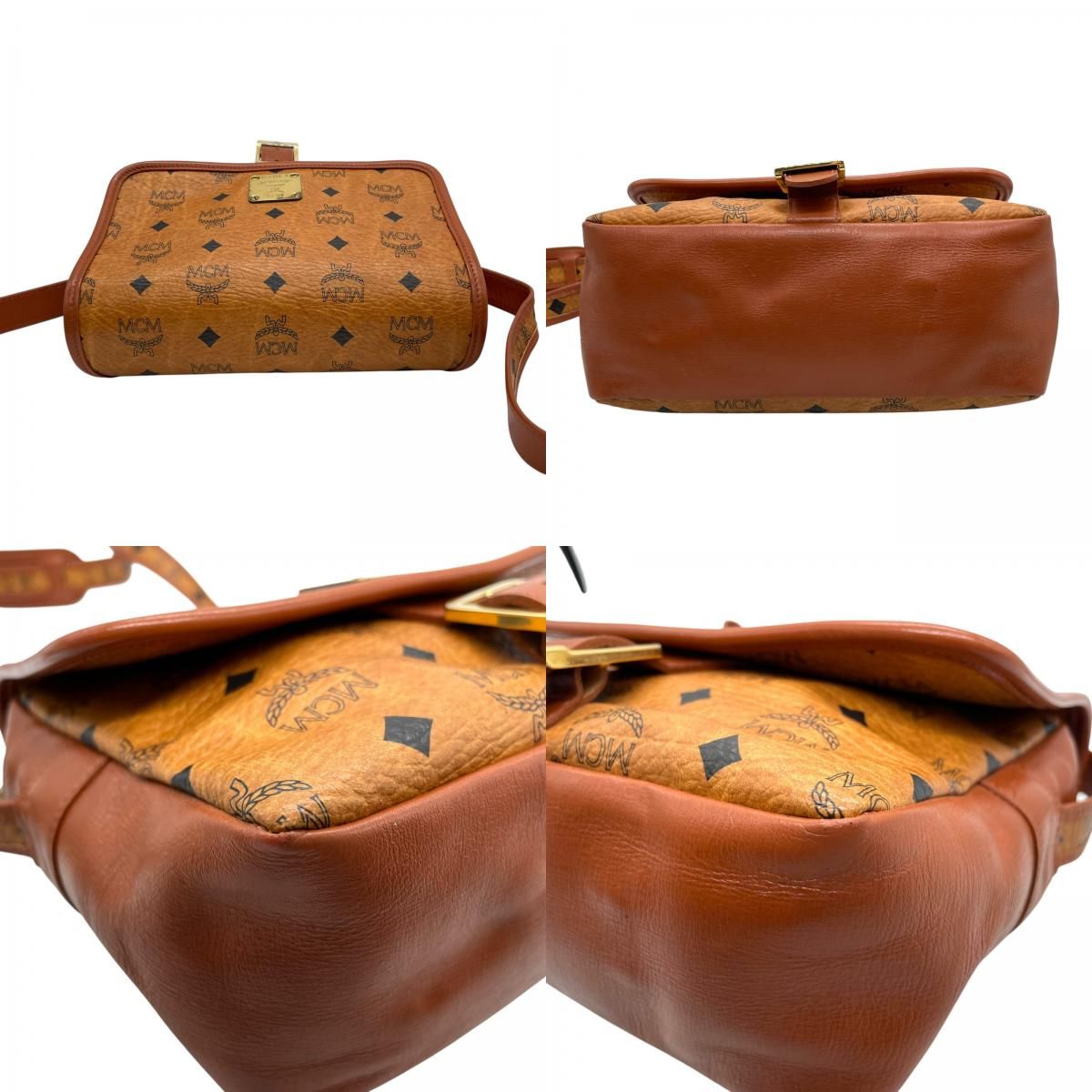 【良品】MCM　メッセンジャーバッグ　ヴィセトス柄　総柄　ブランドロゴ　PVC MCM エムシーエム ショルダーバッグ メッセンジャーバッグ