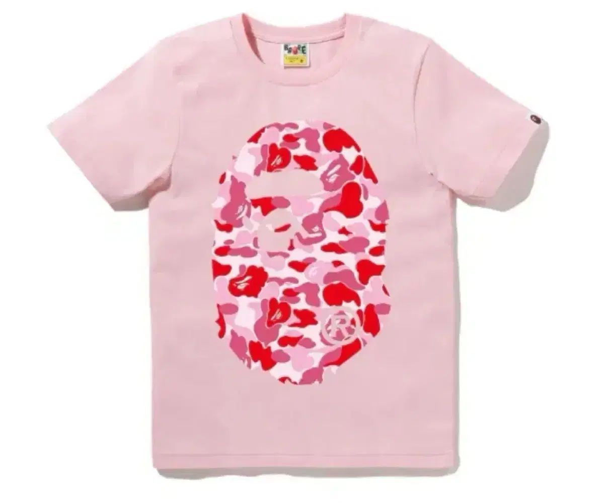 A BATHING APE アベイシングエイプ レディース S ABC カモフラージュ ビック エイプ ヘッドティー ピンク