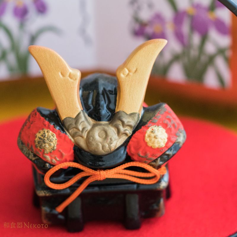 新品 錦彩ちりめん出世兜 (薬師窯) 薬師窯 五月人形 端午の節句 錦彩