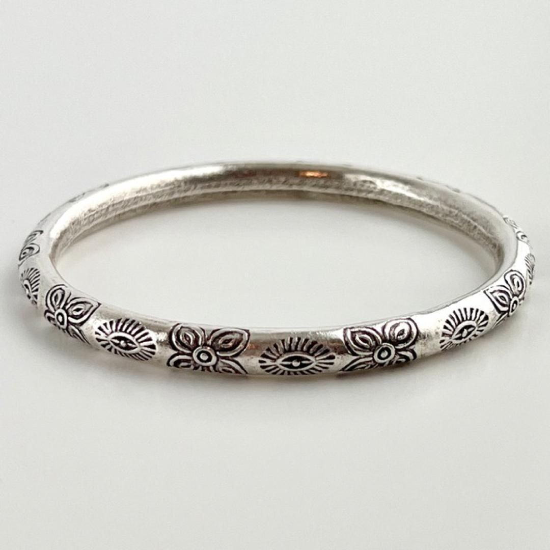 ♥ バングル カレン族 カレンシルバー 彫刻 シルバー925 お洒落 刻印有り メンズ 男性 シンプル レトロ