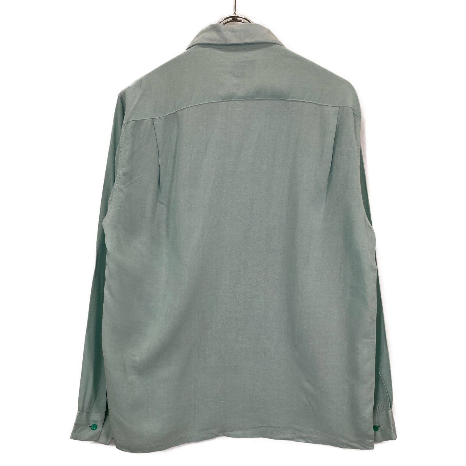 VINTAGE ヴィンテージ 50'S ブルー レーヨンギャバジン オープンカラー