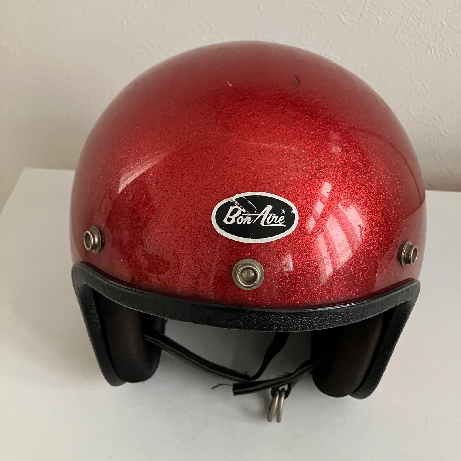 BON AIRE☆ビンテージヘルメット 1970年代 ヘルメット 赤 フレーク 