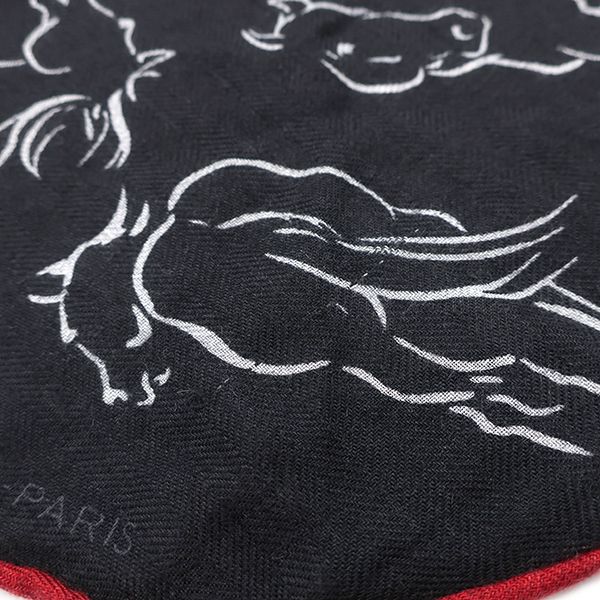 エルメス HERMES ストール ロザンジュ カシミヤ シルク ダークグレー  