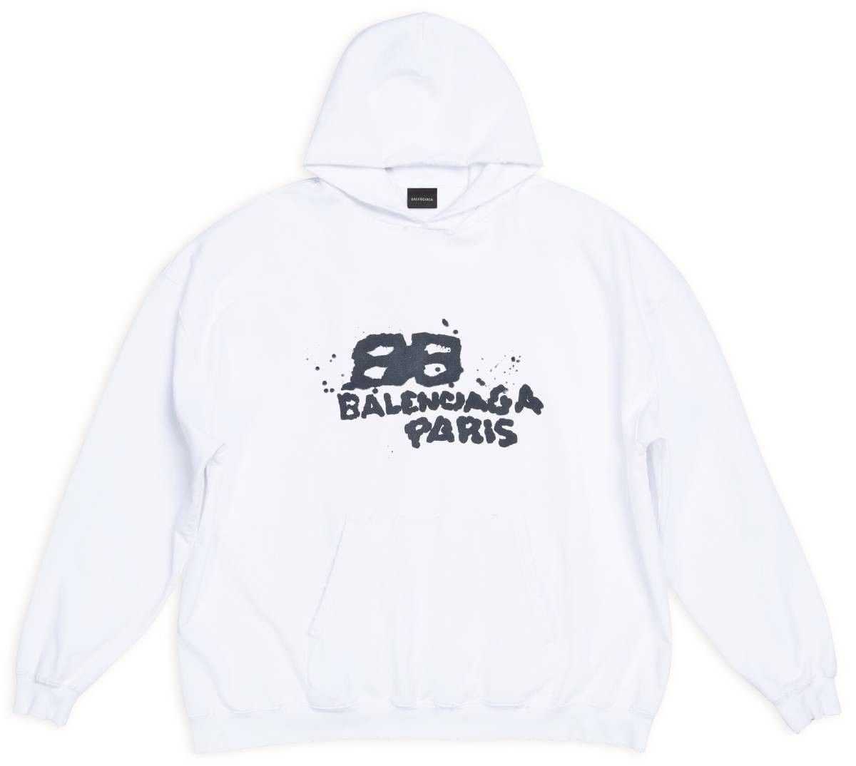 BALENCIAGA ☆ BB PARIS STRASS HOODIE ラージフィット ブラック 