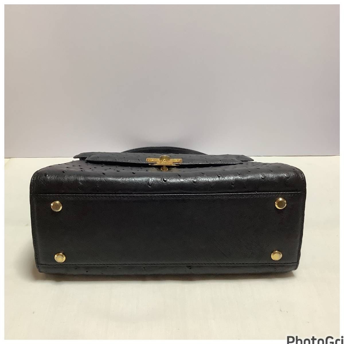 CALVAHOUSE　真正　オーストリッチ　ハンドバック