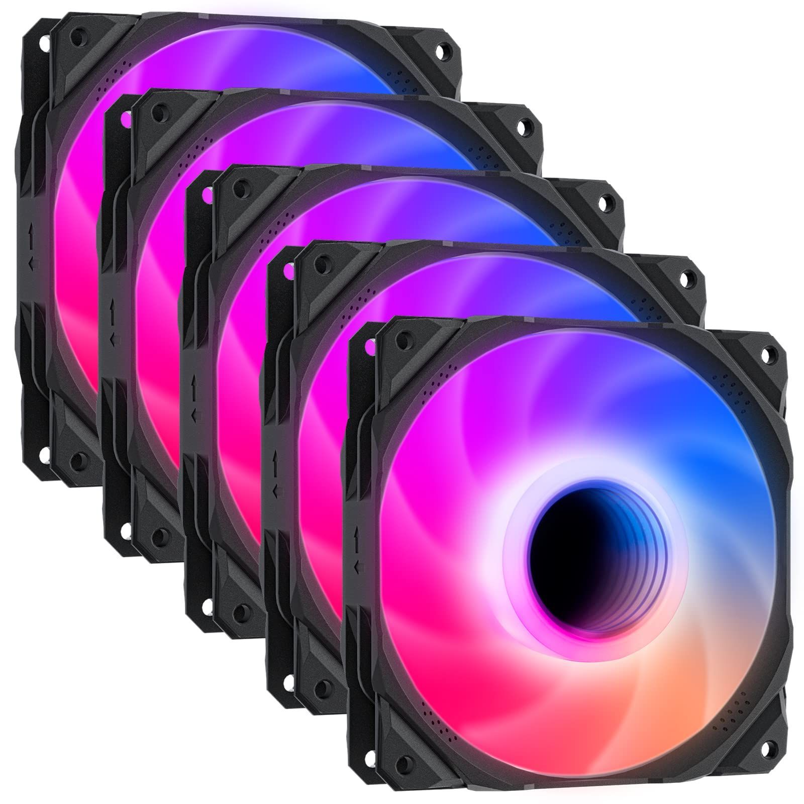 Novonest PCケースファン 120mm RGB 冷却ファン 6PINコネクタ