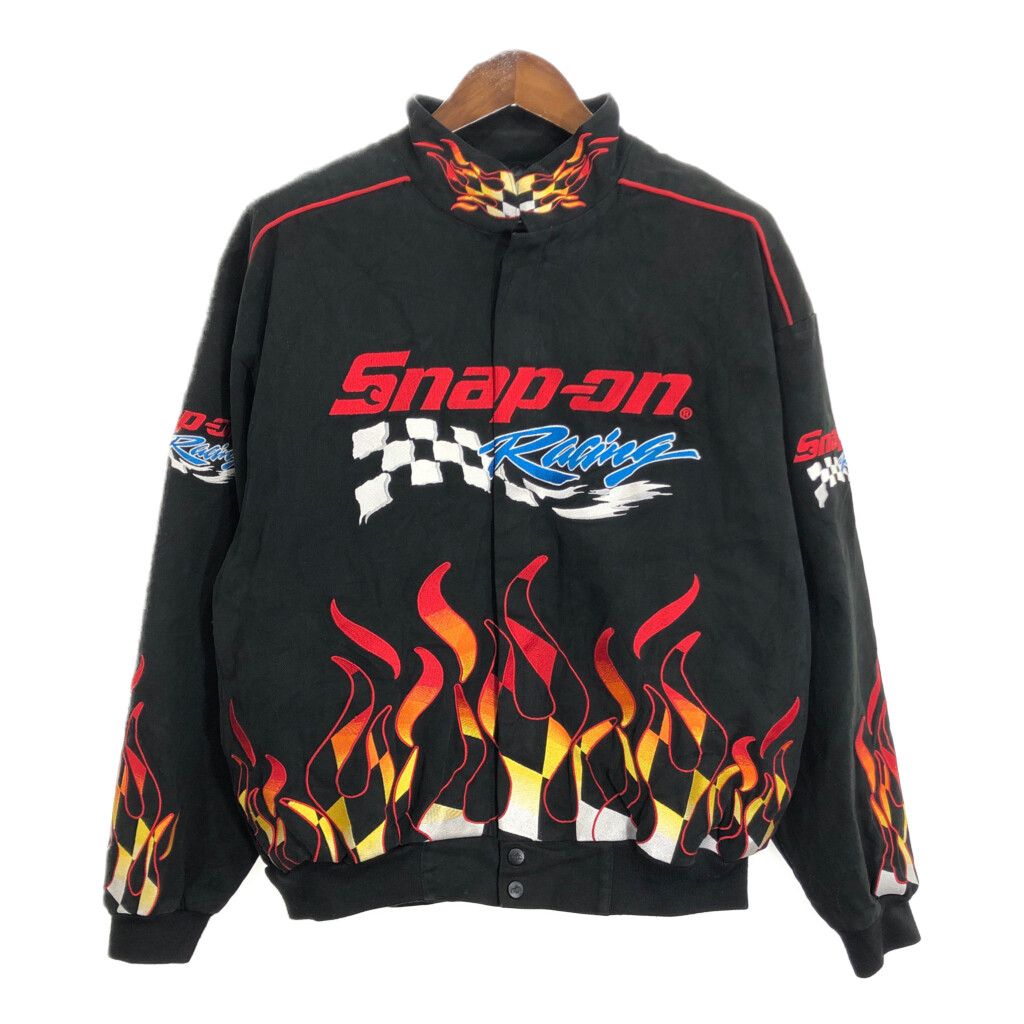 CHOKO Motorsports Snap-on スナップオン コットン レーシングジャケット 企業ロゴ ブラック (メンズ M) 中古 古着 R3575