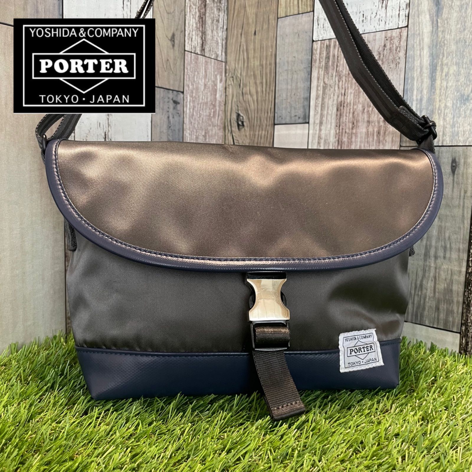 ☆最終値下☆【美品】PORTER☆ショルダーバッグ☆グレー☆ネイビー ...