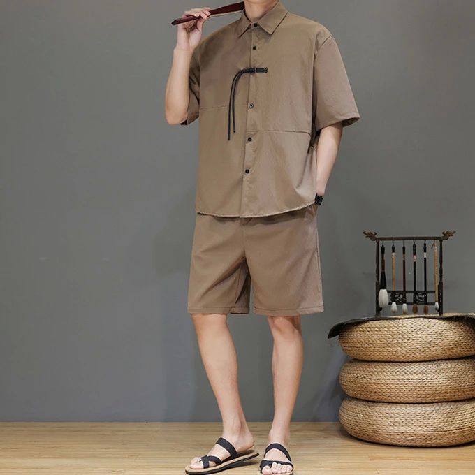 半袖シャツ ハーフパンツ メンズ 夏服 涼しい 冷感 上下セット