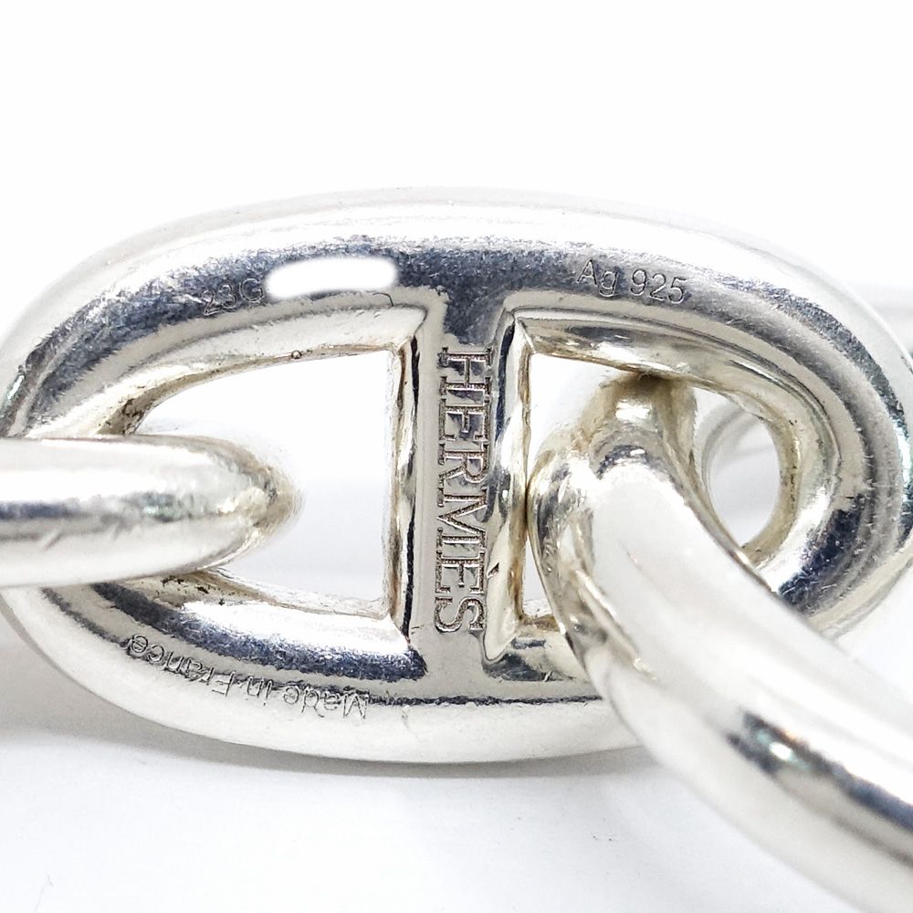 H字型シルバーバングルエルメス エルメス ブレスレット バングル シェーヌダンクル チェーン シルバー