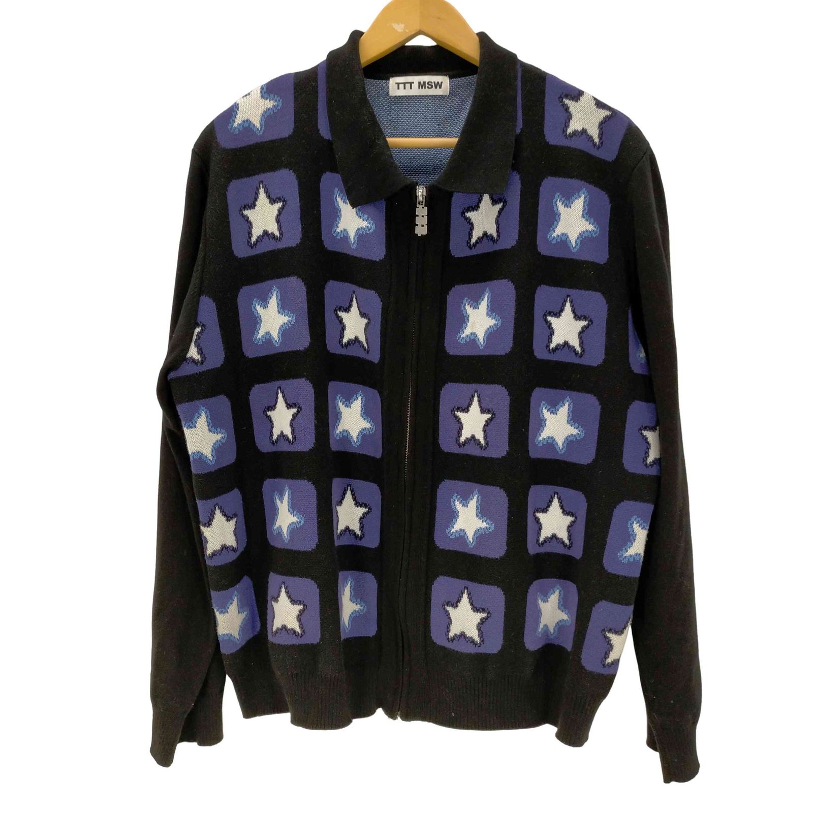 ティーモダンストリートウエア TTT_MSW Star television zipup knit 