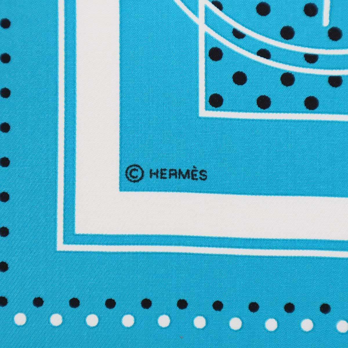 HERMES エルメス カレ55 Ex-Libris Turquoise エクスリブリス 