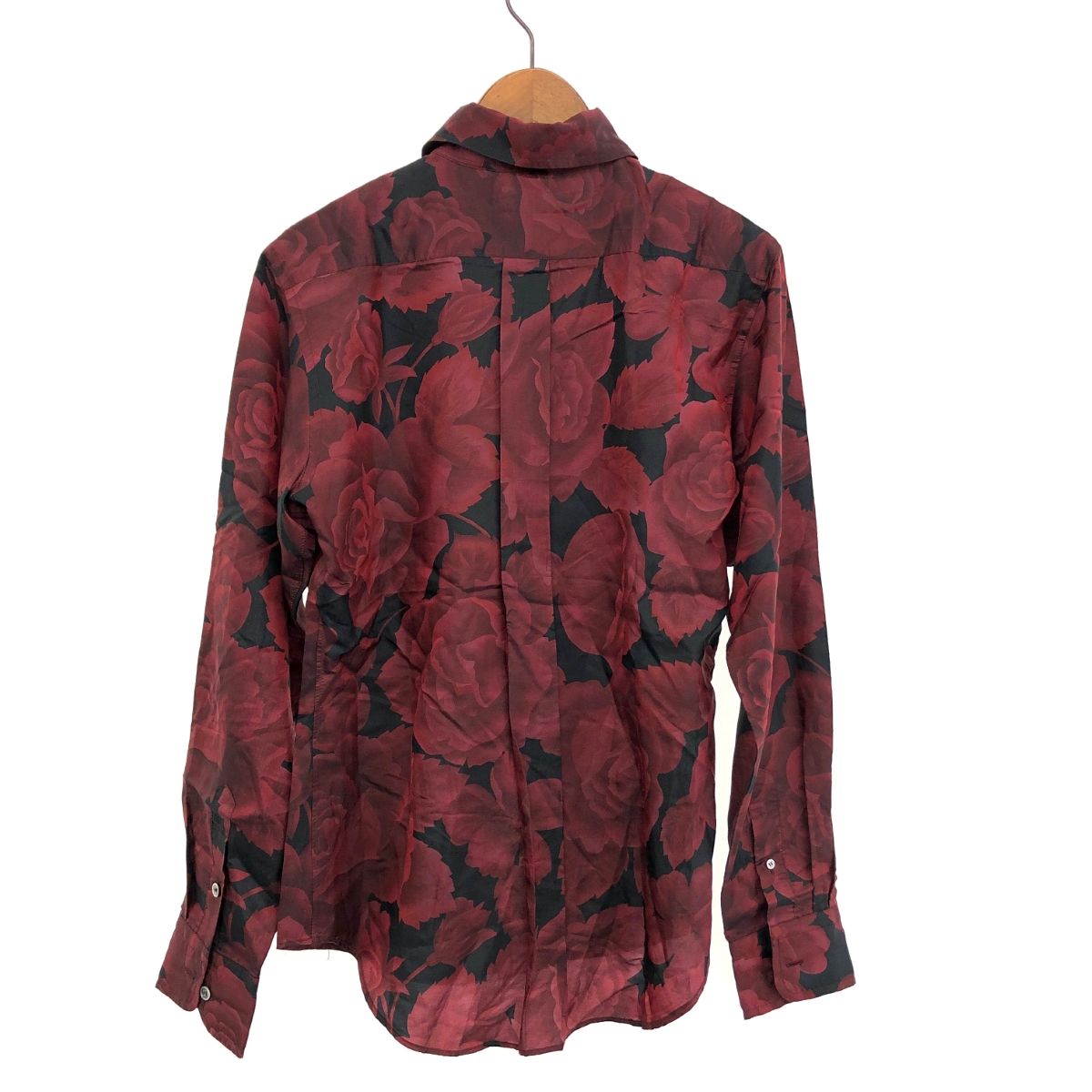 YOSHIYUKI KONISHI シャツ M レッド シルク YOSHIYUKI KONISHI シャツ M レッド シルク